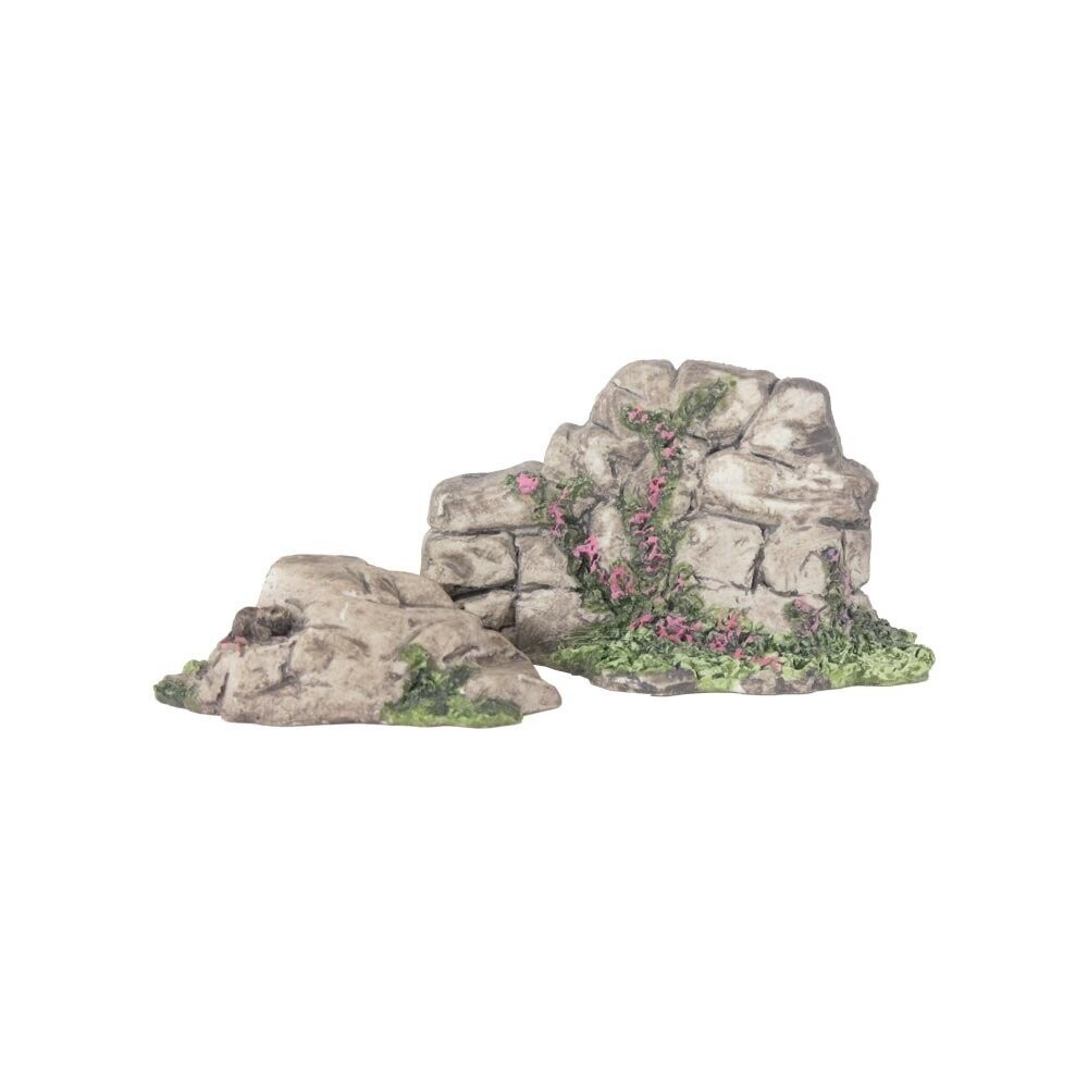 Nativity Accessory - Set of Rocks with Flowers