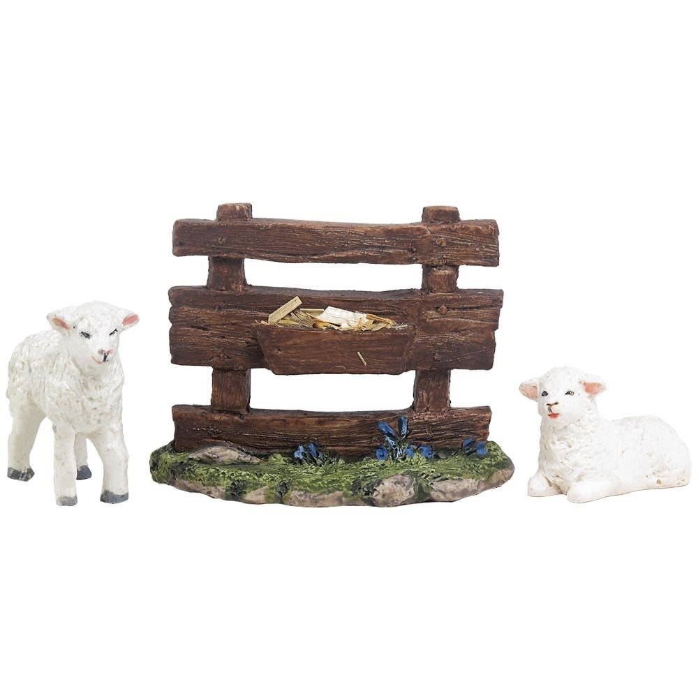 Nativity Animal - Two Lambs and a Trough