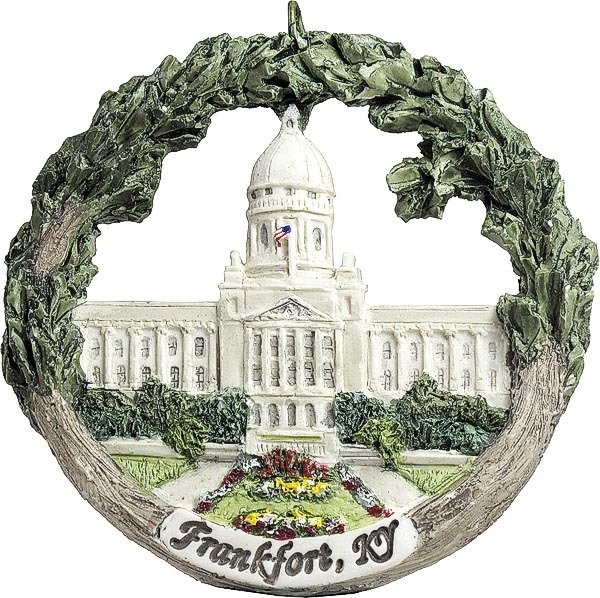 Ky State Capitol Clock At Christmas 2022 Ameriscape Ornament State Capitol, Frankfort, Kentucky