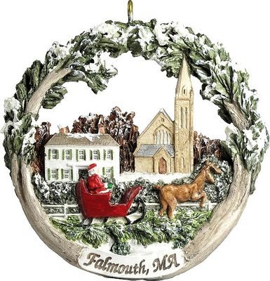 AmeriScape Ornament - Town Green in Winter, Falmouth, MA