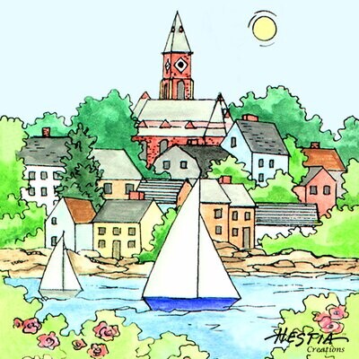 Marblehead WaterScape - Coaster Set