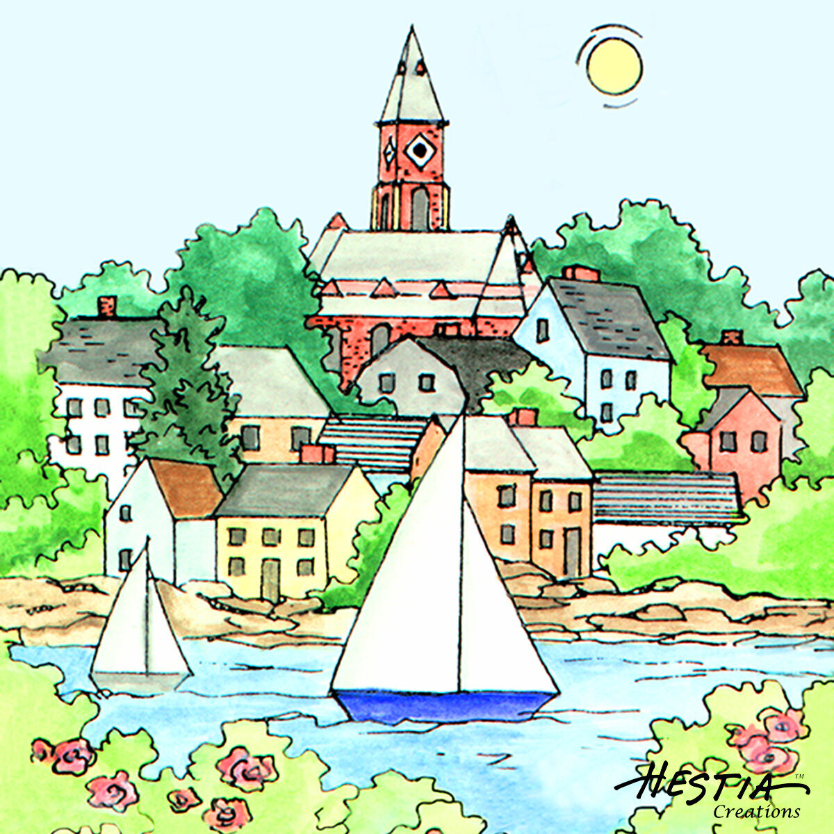 Marblehead WaterScape - Coaster Set