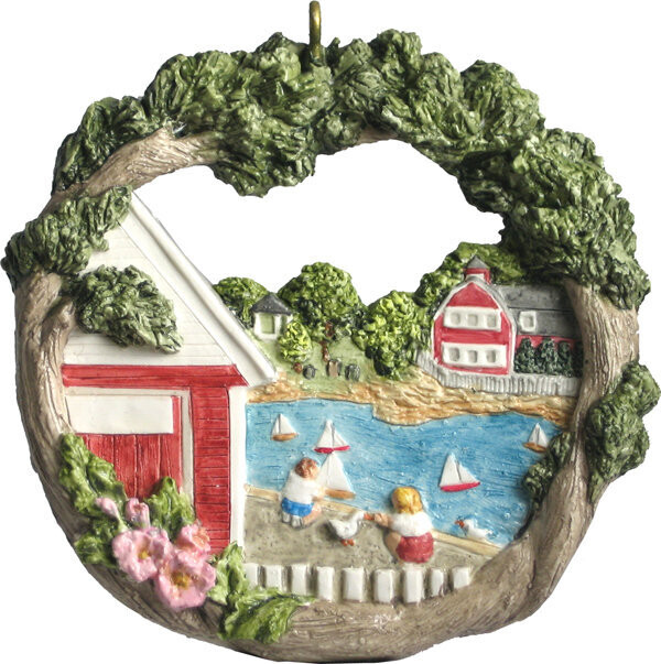 1999 Marblehead Annual Ornament - Model Boats Racing on Redd's Pond