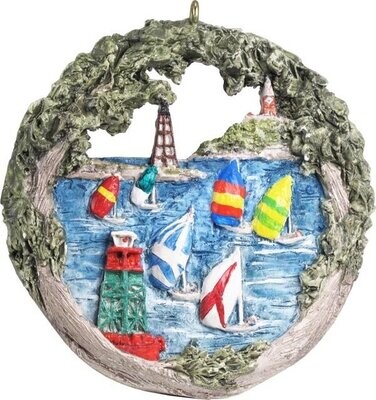 2014 Marblehead Annual Ornament - Sailboat Races off Marblehead Harbor