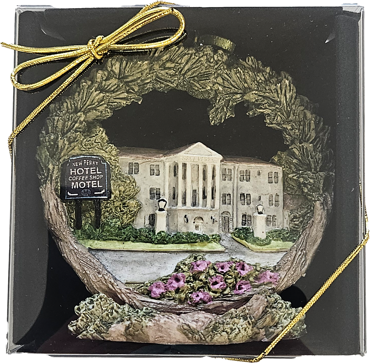 AmeriScape Ornament Perry, Georgia, New Perry Hotel, {Select with or Without a Stand}.1: With a Stand