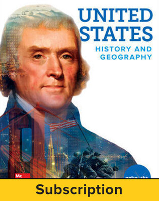 TENTH GRADE - UNITED STATES HISTORY &amp; GEOGRAPHY STUDENT LEARNING CENTER 1-YEAR SUBSCRIPTION - GLE - 18 - ISBN 9780076681051
