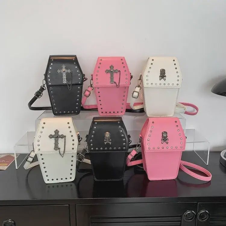 Gothic Vintage Cross Studded Crossbody Bag