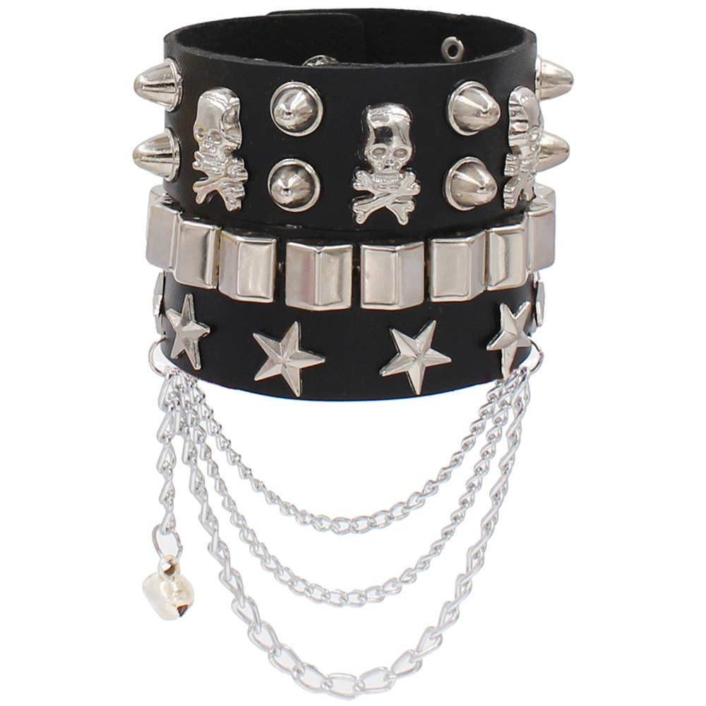 Punk E-Girl Bracelets, Color: Black