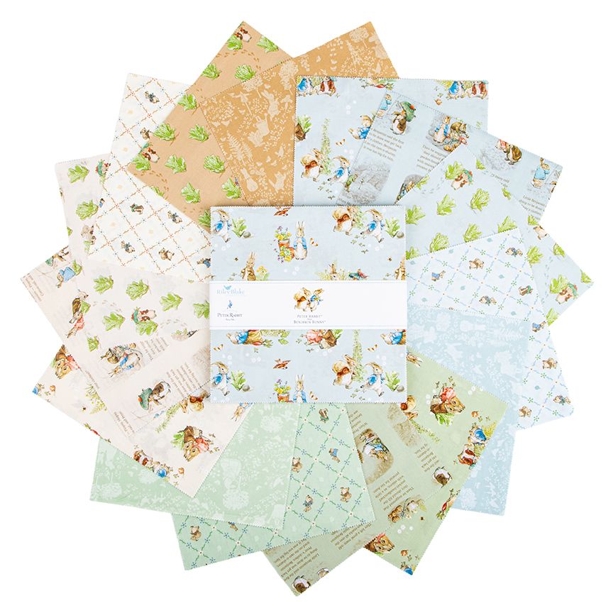 Peter Rabbit &amp; Benjamin Bunny 10in Squares, 42pcs