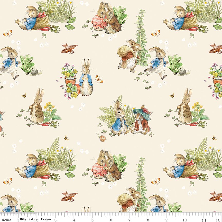 Peter Rabbit &amp; Benjamin Bunny Main Cream CD17250R-CREAM