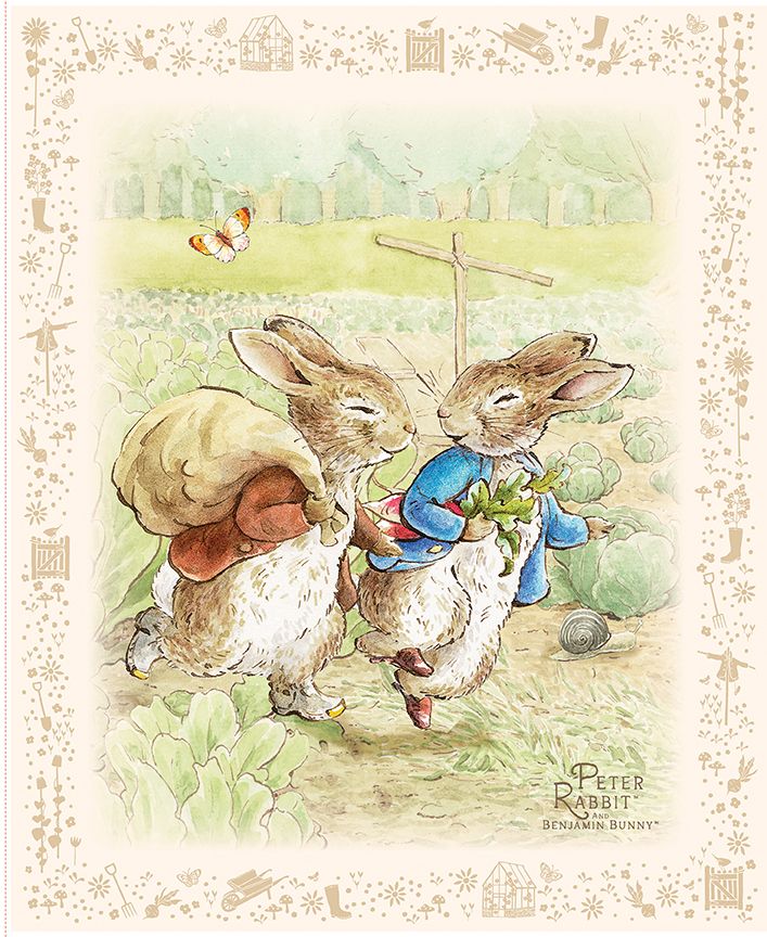 Peter Rabbit &amp; Benjamin Bunny 35 1/2in x 43 1/2in Panel