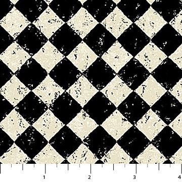 Haunted Hollow - Destressed Checker - Black &amp; Bone