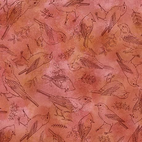 Drawn to Birds - Bird Toile - Strawberry