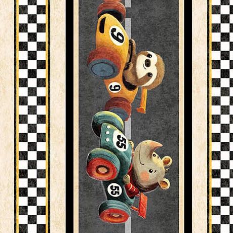 Turbo Tykes - Racetrack Border Stripe - Smoke