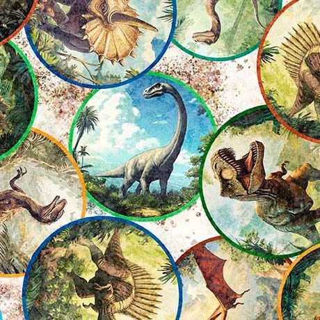 Savage Kingdom - Dinosaur Medallions - Cream
