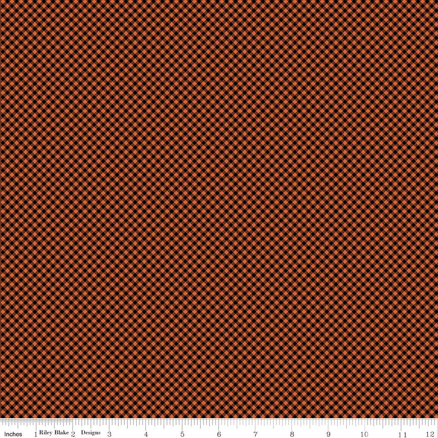 Seasonal Basics Gingham Black/Orange