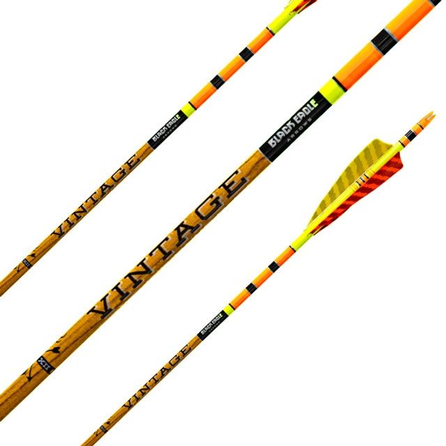 BLACK EAGLE ARROWS VINTAGE CRESTED FEATHER 6 PK