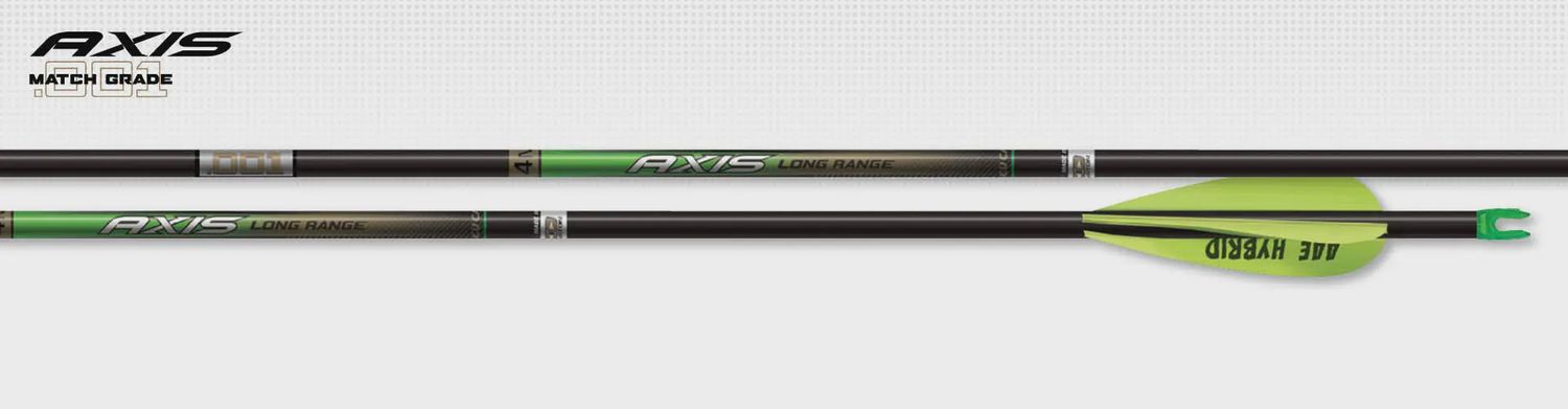 EASTON AXIS 4MM MATCH GRADE FLETCHED HYBRID VANES W/55 GR HO 6 PK