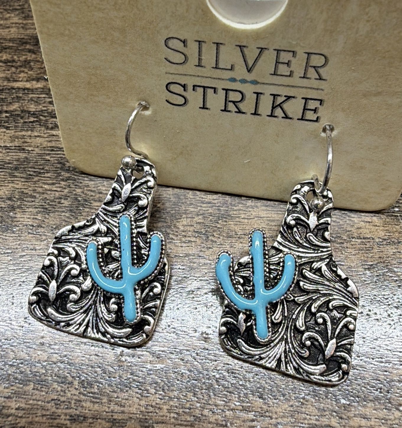 Earrings ear tag turquoise Cactus - D460018633