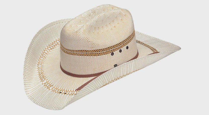 Bangora Hat 2 cord brown ribbon  - A73124