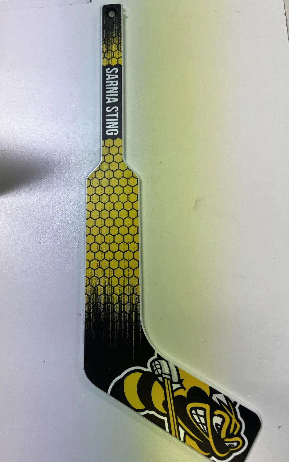 Sarnia Sting Mini Goalie Stick, Color: Block Design