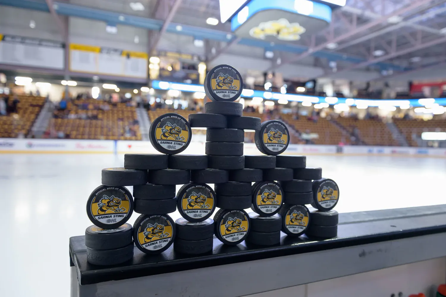 Official Sarnia Sting Game Warm-up Puck