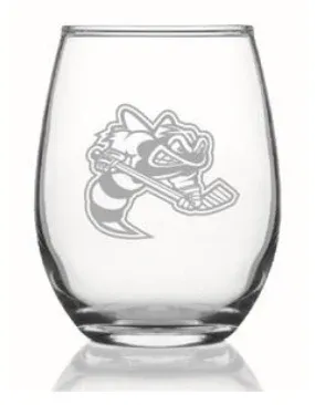 Stemless Etched Wine Glass