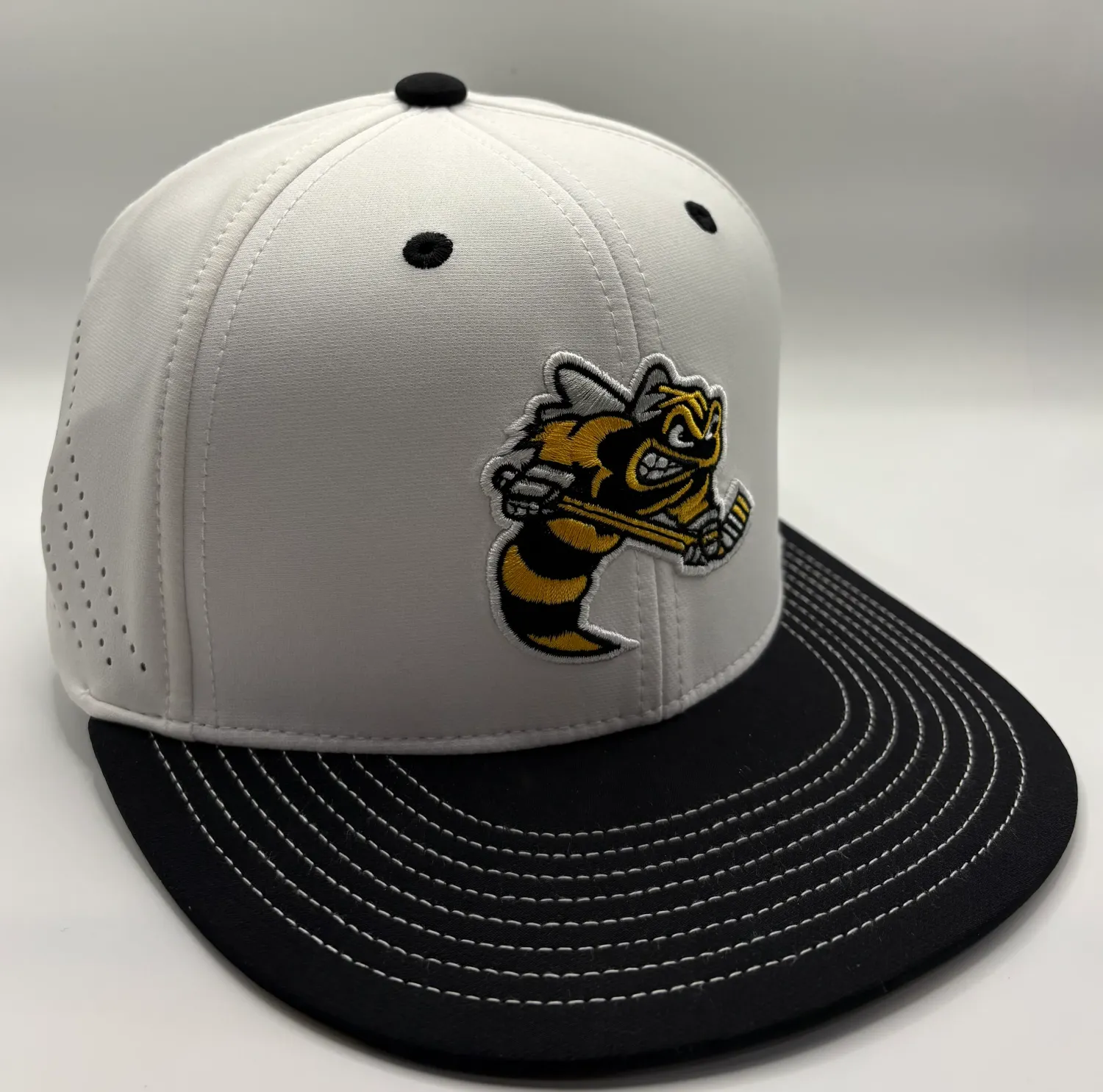 White &amp; Black Fitted Hat, Size: S/M