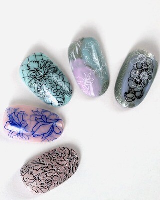 Stamping plate #9 Flowers and patterns