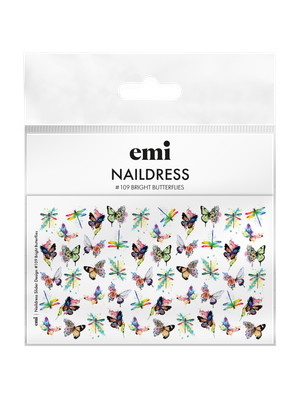 Naildress Slider Design #109 Bright Butterflies
