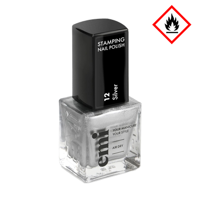 Nail Polish for Stamping #12 Silver, 9 ml.