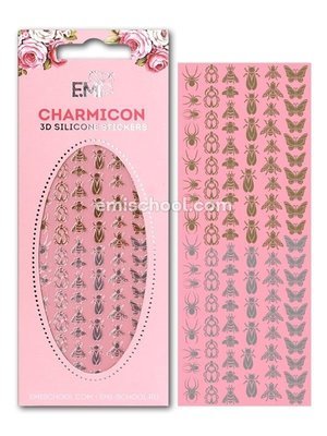 Charmicon 3D Silicone Stickers Insects #2 Gold/Silver