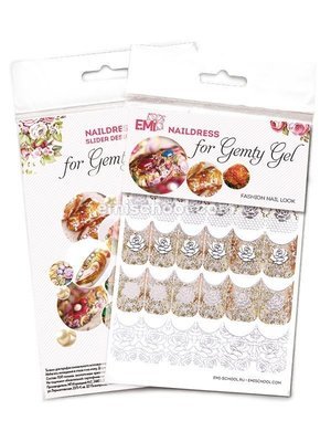 Naildress Slider Design for Gemty Gel Wedding Rose