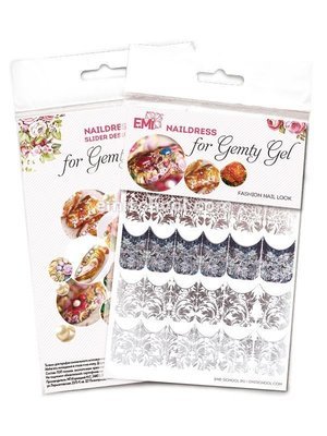 Naildress Slider Design for Gemty Gel English Silver