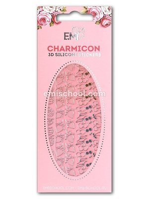 Charmicon 3D Silicone Stickers #43 Berries Gold/Silver