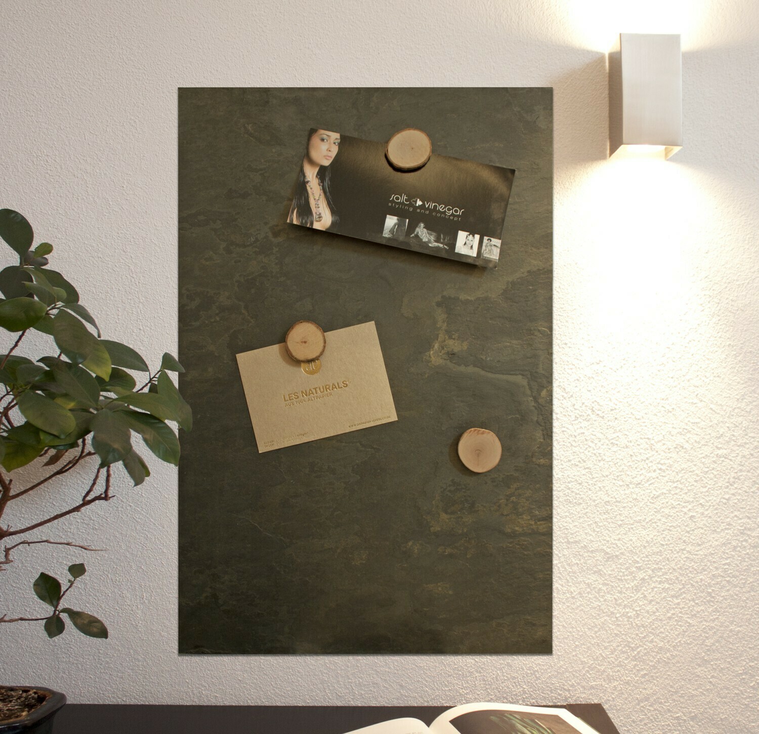 ! Echter Stein Massivstein Kreidetafel in 60 cm x 40 cm Schiefer Magnettafel 