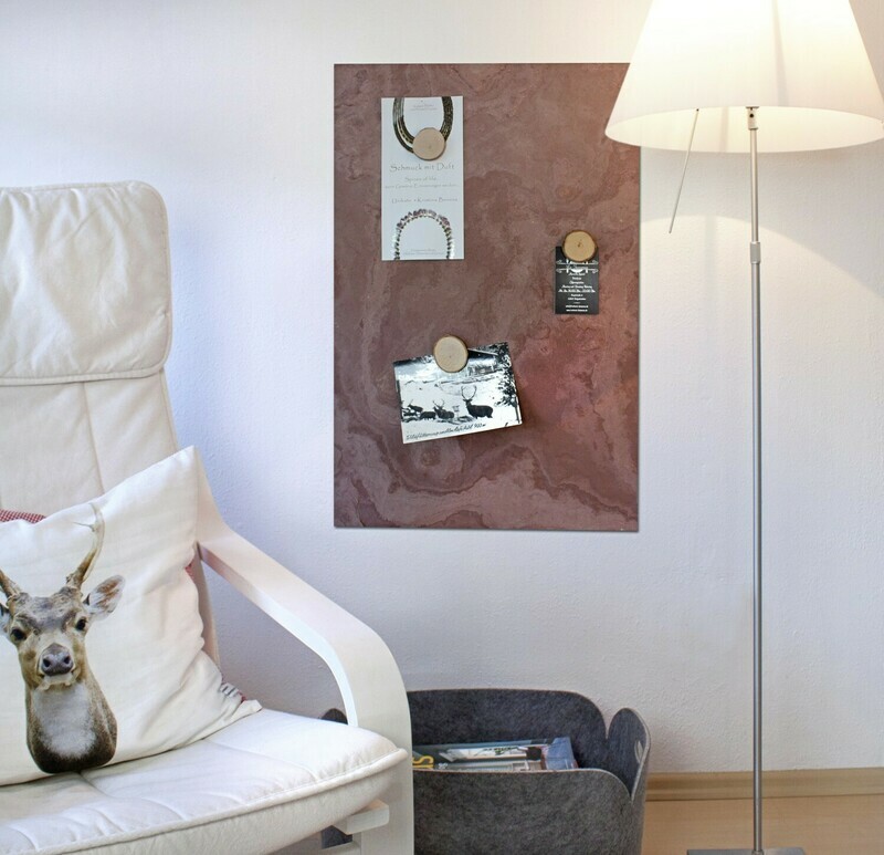Magnetic board made of real slate - Pink Earthcore