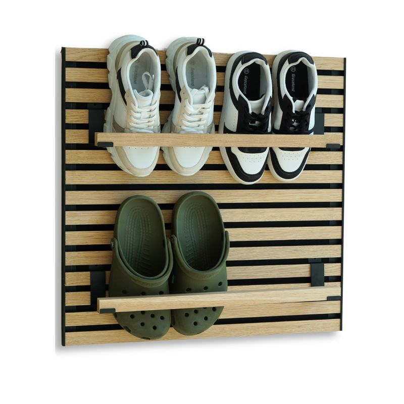 Eiche Schuhregal 60x60cm Set Akustikpaneele Eiche Schuhregal 60x60cm Set Akustikpaneele