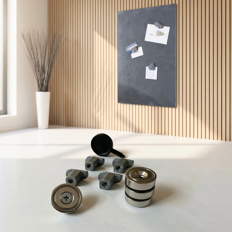 Topfmagnete Set für Akustikpaneele – ohne Bohren Topfmagnete Set für Akustikpaneele – ohne Bohren