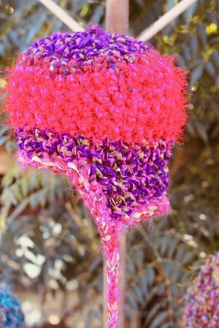 SALE was $68 SUNSET Song Magenta Love Beanie with ties