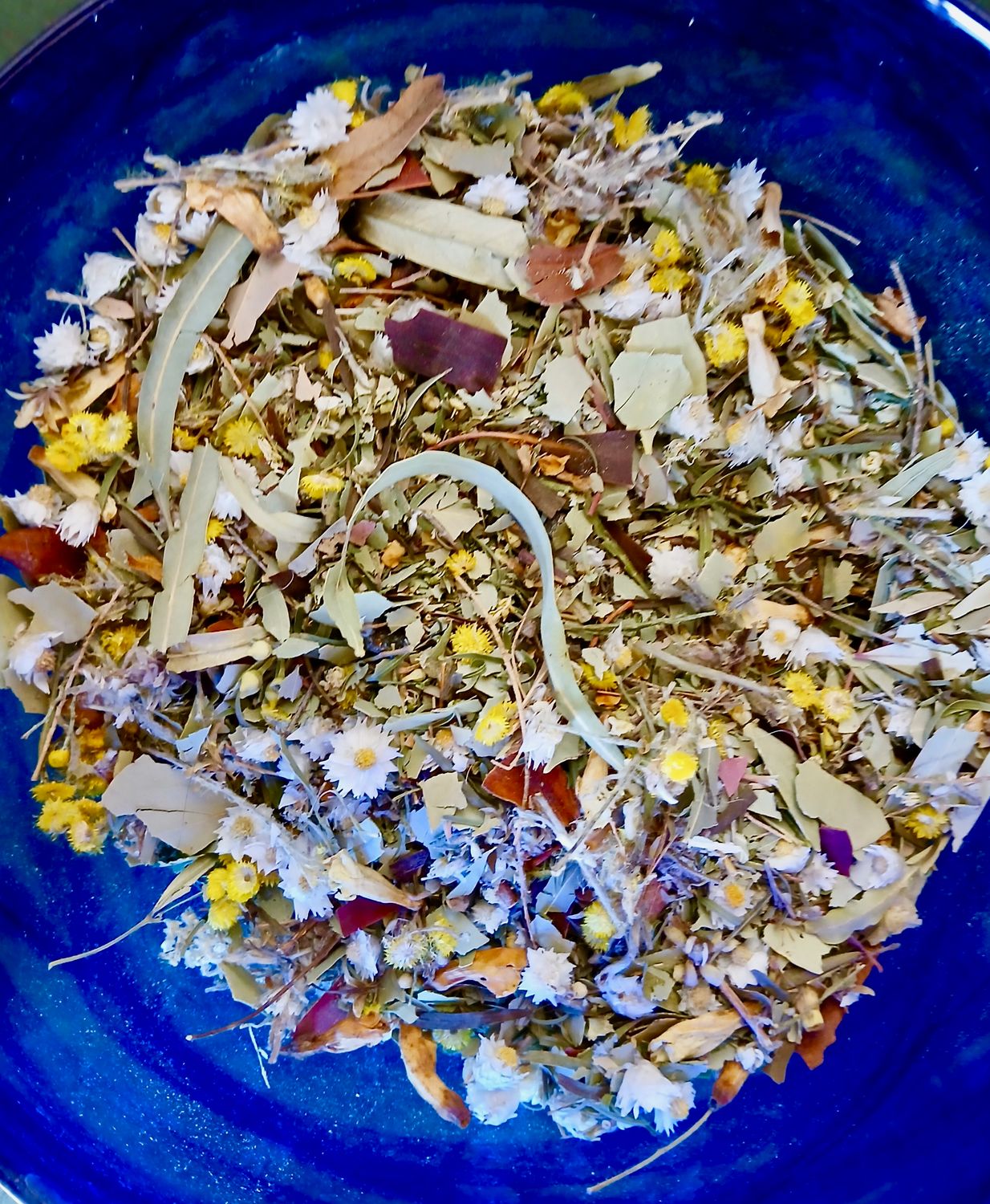 Death of the OLD Birth of the Sacred.  Wild harvested Smudge Mix with gum leaves, barks, pine sap, spinifex resin, golden blossoms , sandalwood leaves &amp; flowers- our most POWERFUL blend YET