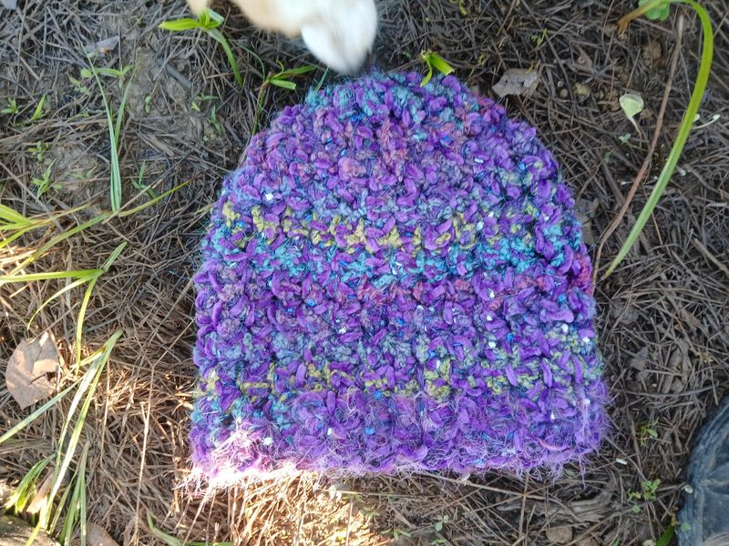 Purple Queen Divine Crochet Beanie with ties