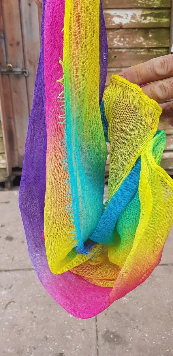 1 x Cotton Muslin Healing power of Colour Scarves RAINBOW- PREORDER perfect for healing, wearing and decoration