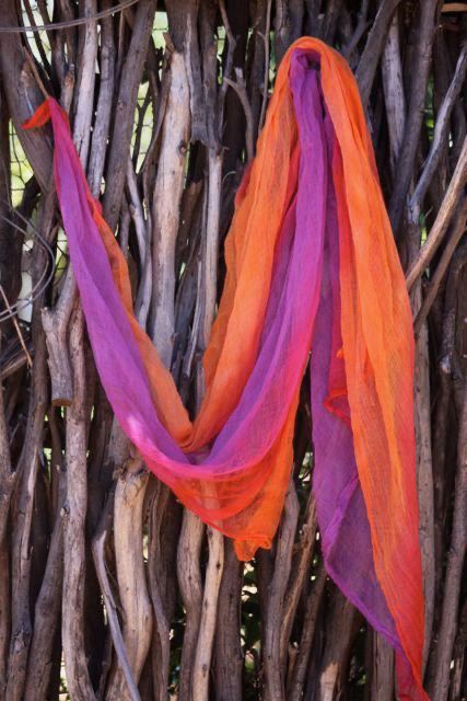 1 x Cotton Muslin Healing power of Colour Scarves SUNSET- PREORDER perfect for healing, wearing and decoration