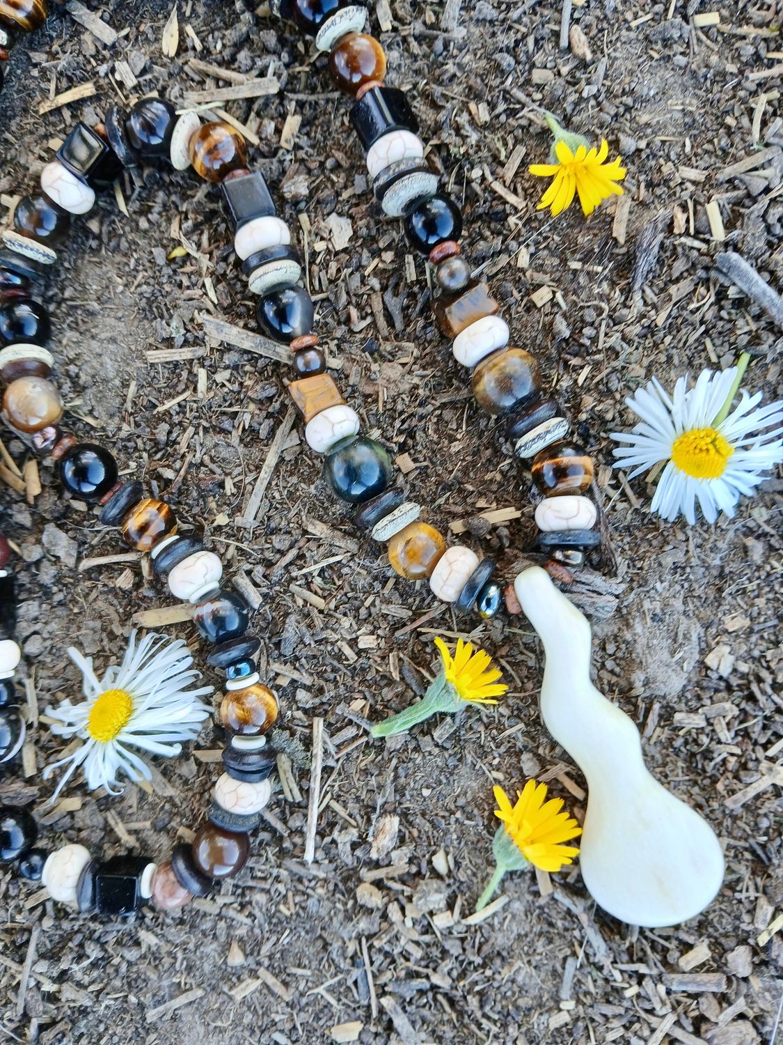 Awakened DRAGON - Tigers Eye- ALIGNMENT- Source power - Courage -LOVE talisman with hand-carved camel bone -LOVE will guide you