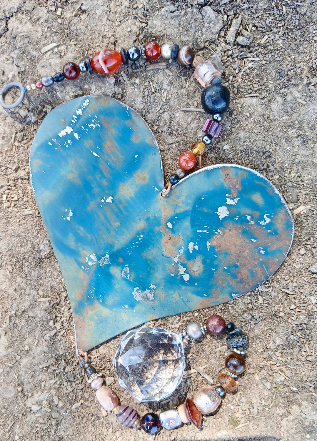 Whale Song sun catcher with extra BIG recycled metal heart - fill your life with rainbow sparkles