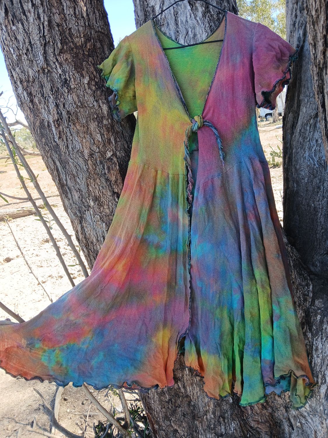 BELOVED Rare Kye Crow hand dyed Cotton knit pastel butterfly top. Only worn twice Donated back to help us by feed for the Animals