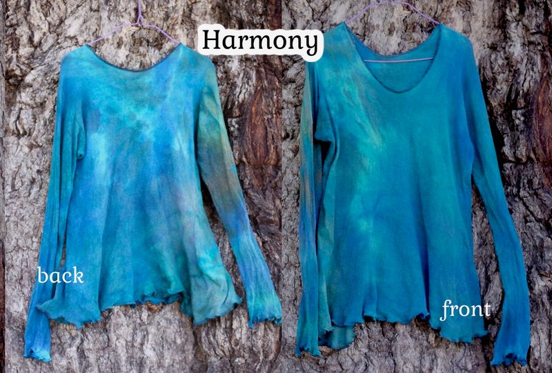 HARMONY  QUEEN Rare Kye Crow hand-dyed Cotton knit top. Only worn once donated back to help us feed the Animals Size 12- 14