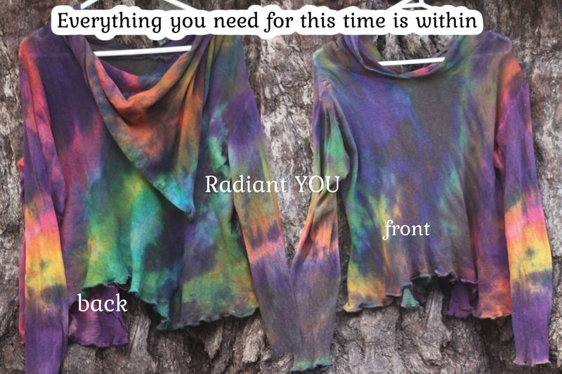 RADIANT YOU  Rare Kye Crow hand-dyed Cotton knit hoodie. Not worn and donated back to help us feed the Animals Size 12- 14