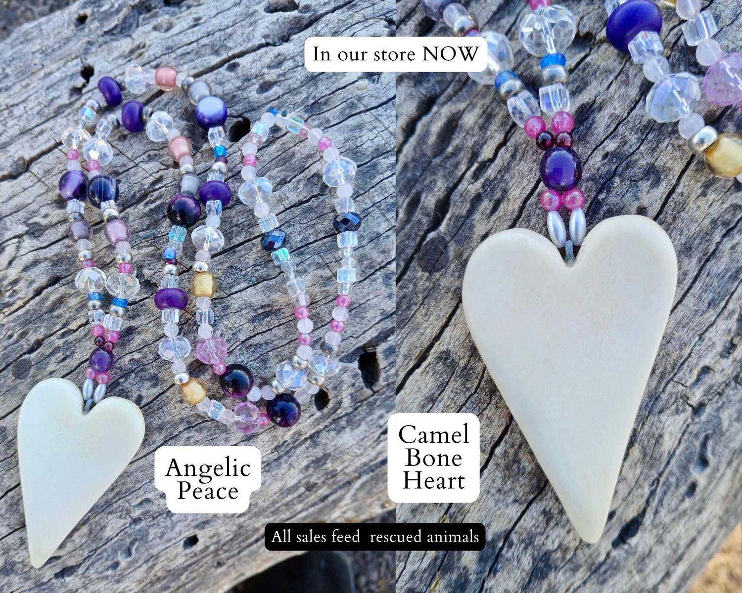 Angelic PEACE - Higher dimensions -Alignment with Source-LOVE talisman hand-carved CAMEL bone - follow your heart- Deep Surrender -agate, crystal, rose quartz, glass and metal beads.